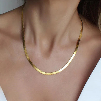 [Royal Vicky]Elizabeth Gold Herringbone Necklace