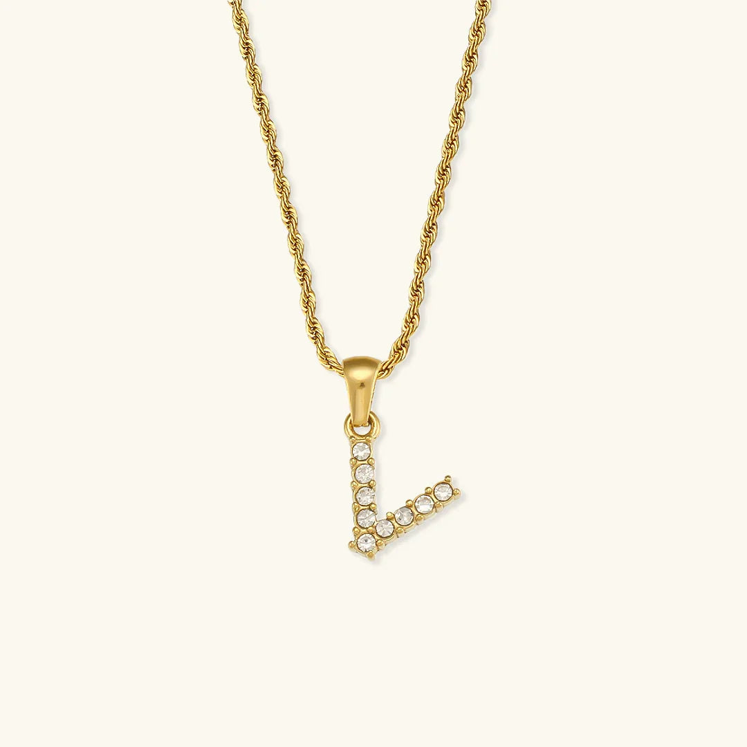 [Royal Vicky]Maeve Letter Initial Diamond Necklace