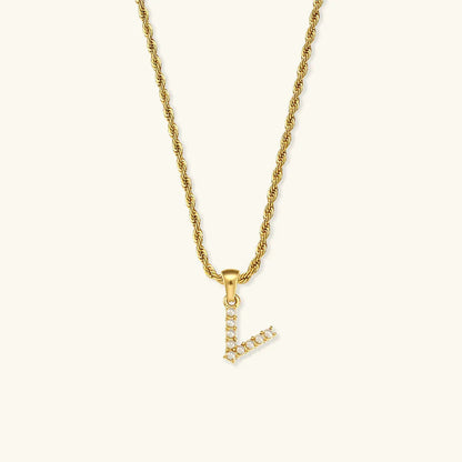 [Royal Vicky]Elodie Initial Letter Pearl Necklace
