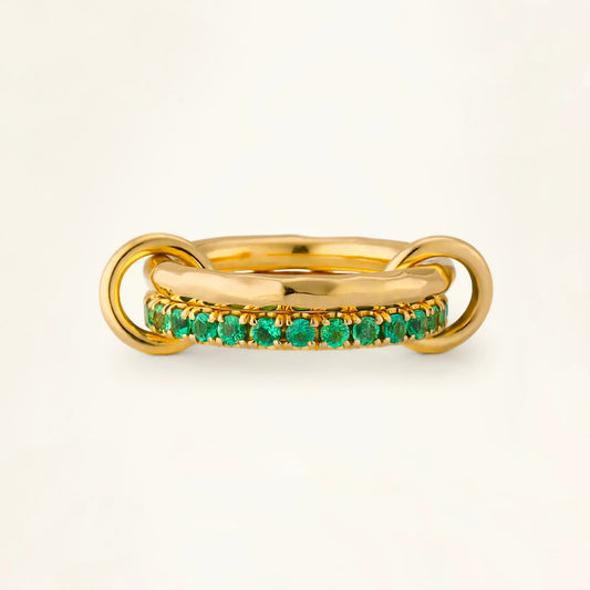 [Royal Vicky]Viridian Stacked Diamond Ring
