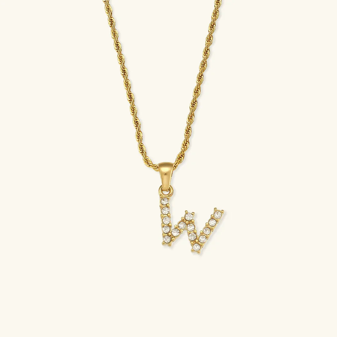 [Royal Vicky]Maeve Letter Initial Diamond Necklace