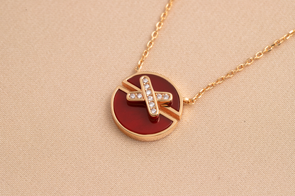 [Vicky]JEUX DE PINK GOLD DIAMANT HALSKETTE