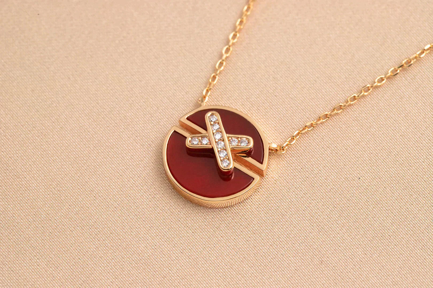 [Vicky]JEUX DE ROSÉGOLD DIAMANT-HALSKETTE