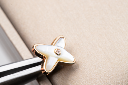 [Vicky]JEUX DE WHITE MOP PINK GOLD DIAMANT OHRRINGE