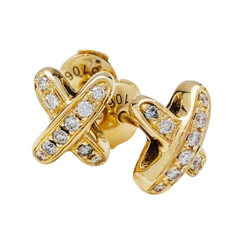 [Vicky]JEUX DE GOLD DIAMANT OHRRINGE
