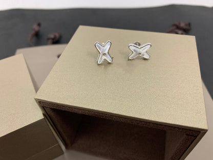[Vicky]JEUX DE WHITE MOP SILBER DIAMANT OHRRINGE