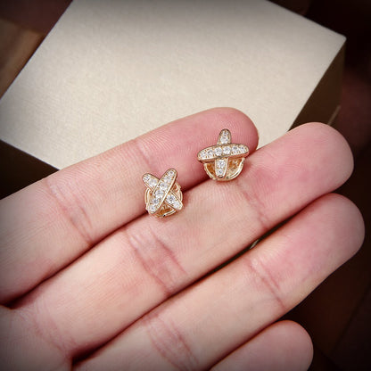 [Vicky]JEUX DE GOLD DIAMANT OHRRINGE