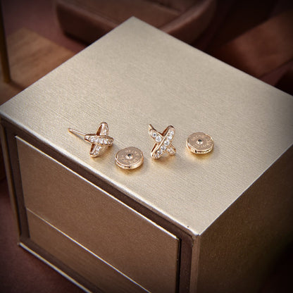 [Vicky]JEUX DE GOLD DIAMANT OHRRINGE