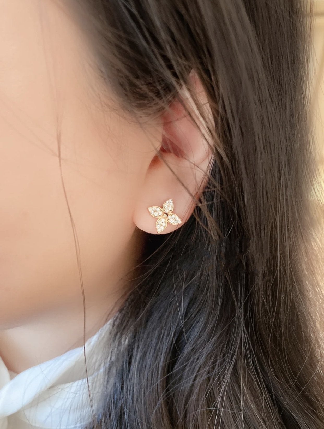 [Vicky] STERNENBLÜTEN-OHRSTECKER ROTGOLD DIAMANTEN