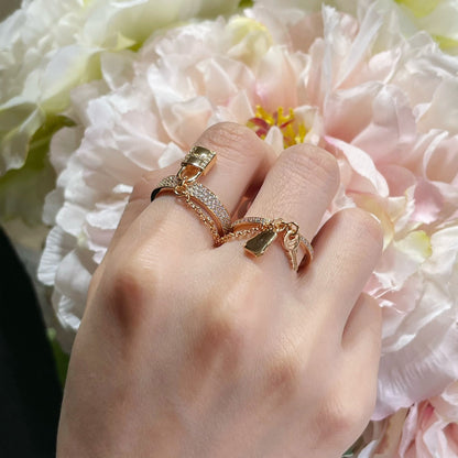 [Vicky]HM KELLY CLOCHETTE DOPPELRING MIT DIAMANTEN