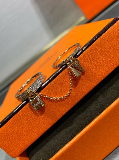 [Vicky]HM KELLY CLOCHETTE DOPPELRING MIT DIAMANTEN
