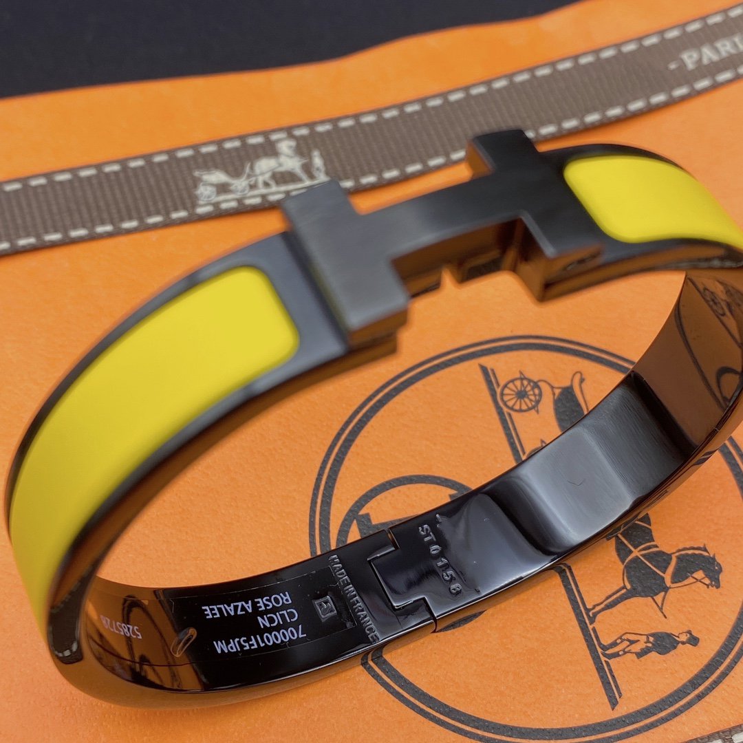 [Vicky]CLIC HM SO BLACK YELLOW BRACELET