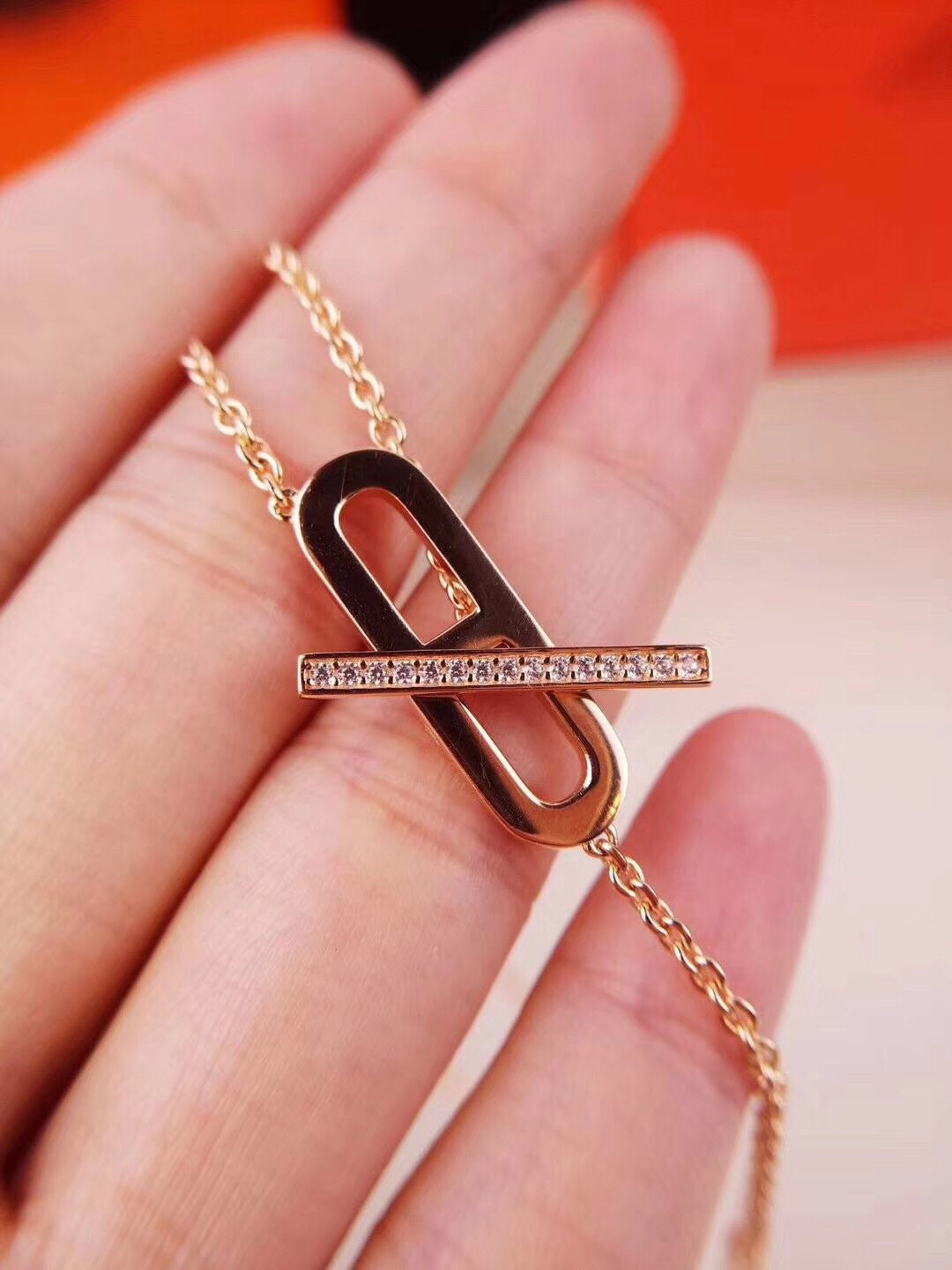 [Royal&Vicky]HM NECKLACE PLATINUM ROSE GOLD DIAMOND