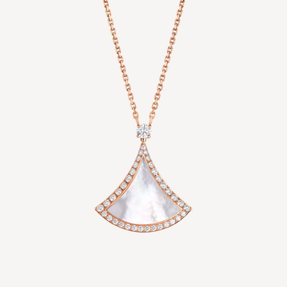 [Vicky]DREAM MOP DIAMOND PAVED PINK GOLD NECKLACE