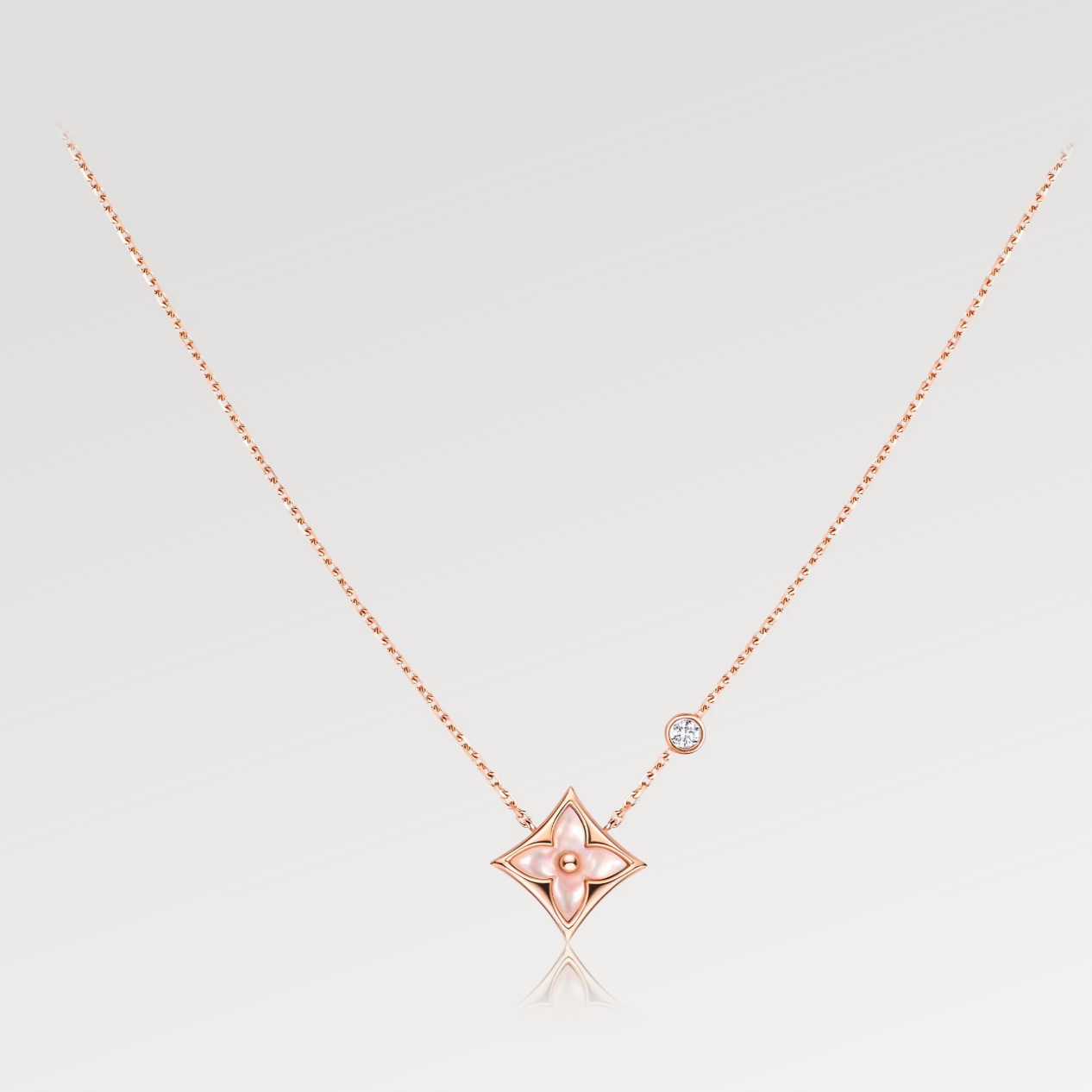 [Vicky] STAR PINK MOP 1 DIAMANT ROSA GOLD HALSKETTE