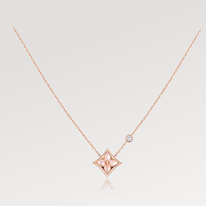 [Vicky] STAR PINK MOP 1 DIAMANT ROSA GOLD HALSKETTE