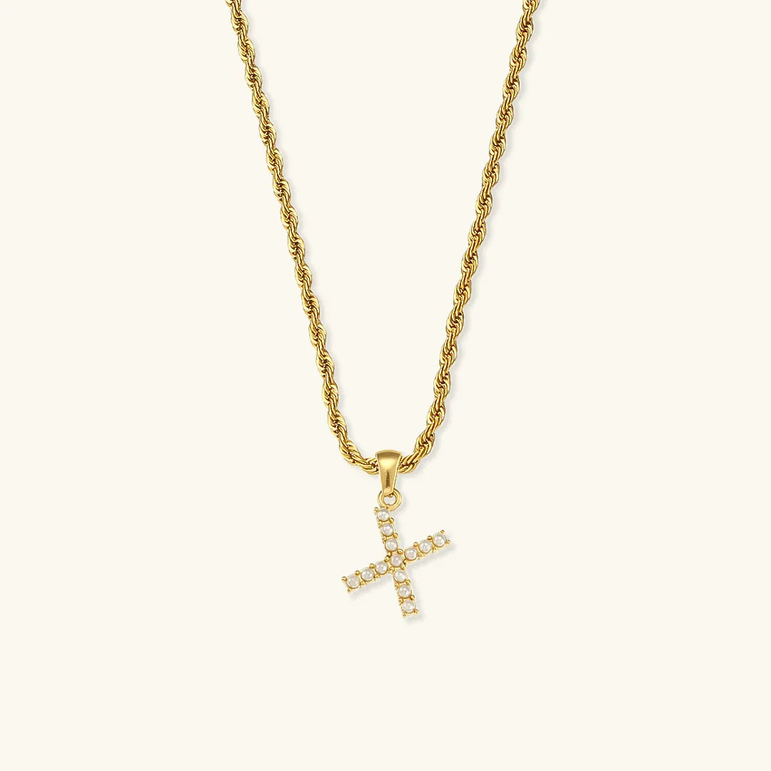 [Royal Vicky]Elodie Initial Letter Pearl Necklace