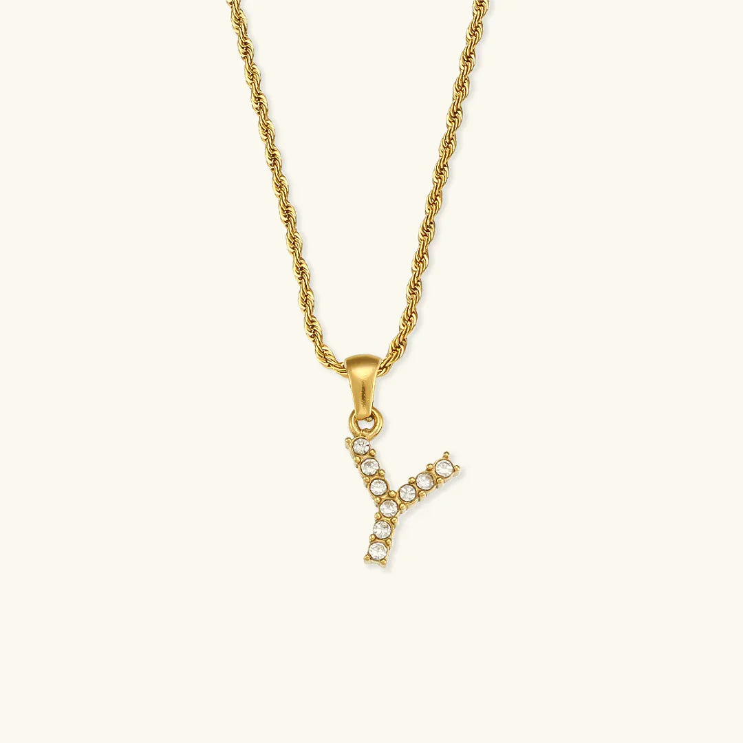 [Royal Vicky]Maeve Letter Initial Diamond Necklace