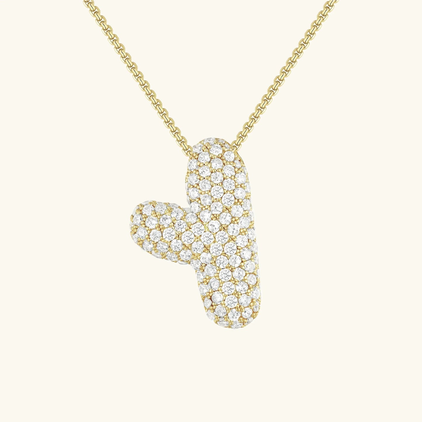 [Royal Vicky]Bubble Initial Diamond Necklace