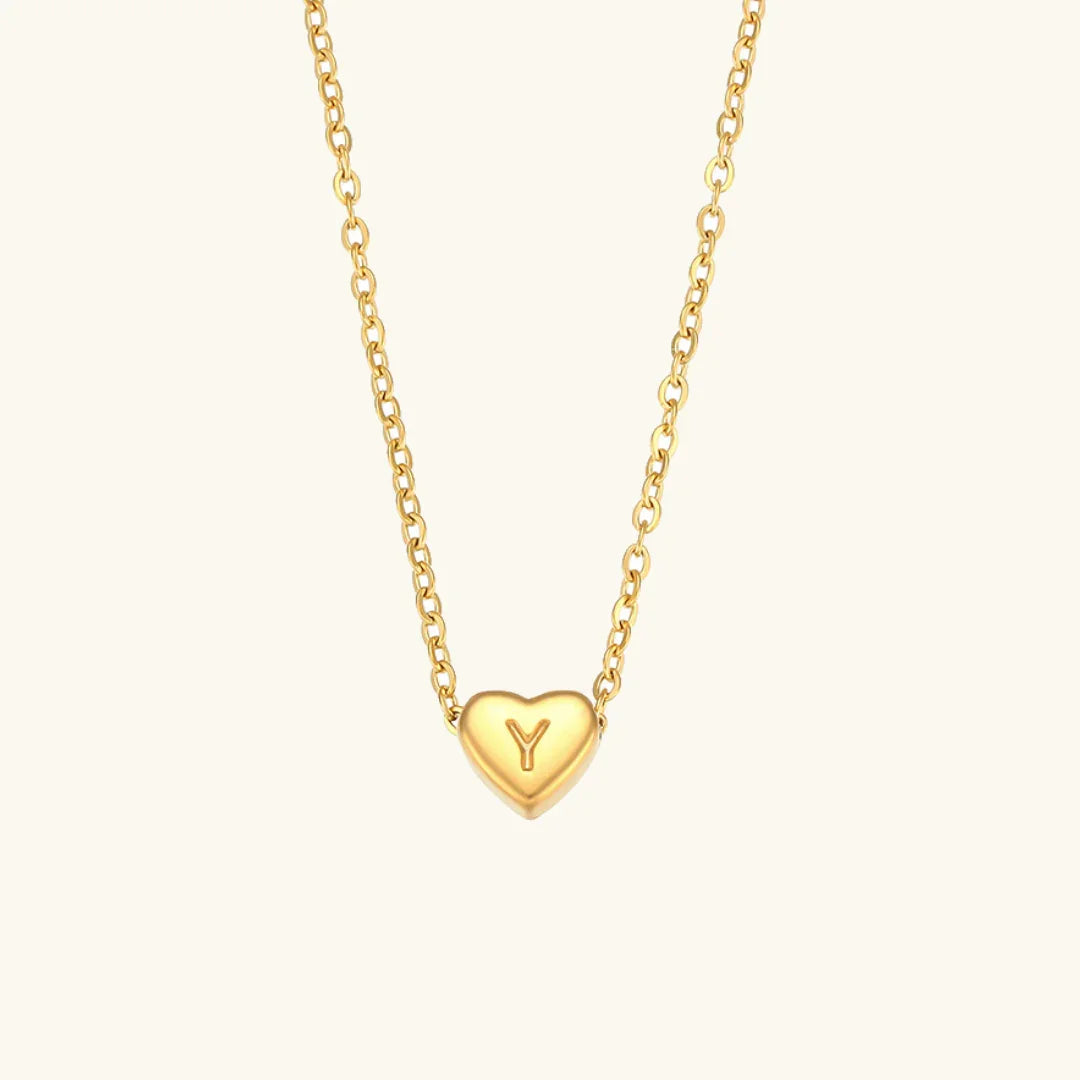 [Royal Vicky]Heart Initial Gold Necklace