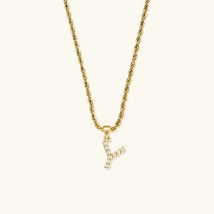 [Royal Vicky]Elodie Initial Letter Pearl Necklace