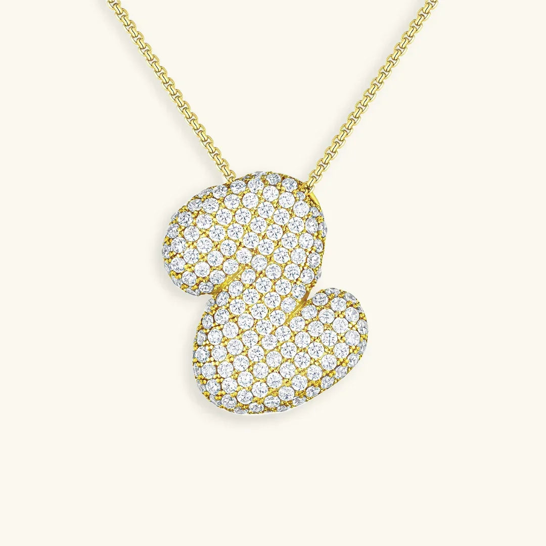 [Royal Vicky]Bubble Initial Diamond Necklace