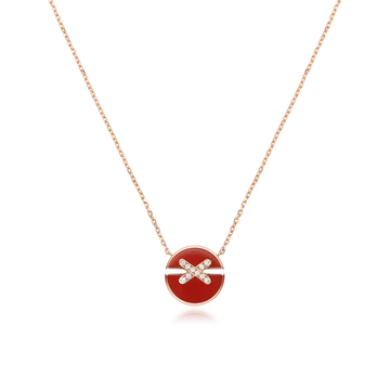 [Royal&Vicky]JEUX DE ROSE GOLD DIAMOND NECKLACE