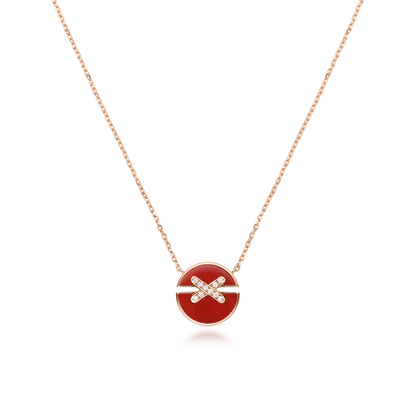 [Vicky]JEUX DE ROSÉGOLD DIAMANT-HALSKETTE