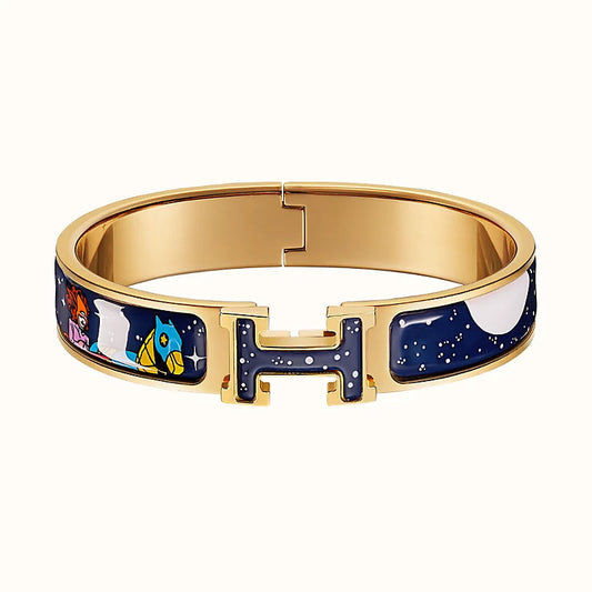 [Vicky]H STAR AND MOON BRACELET 12MM