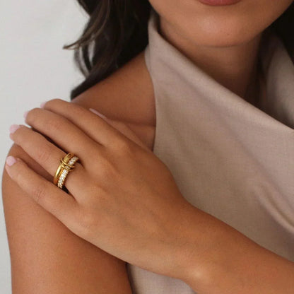 [Royal Vicky]Alison Stacked Diamond Ring