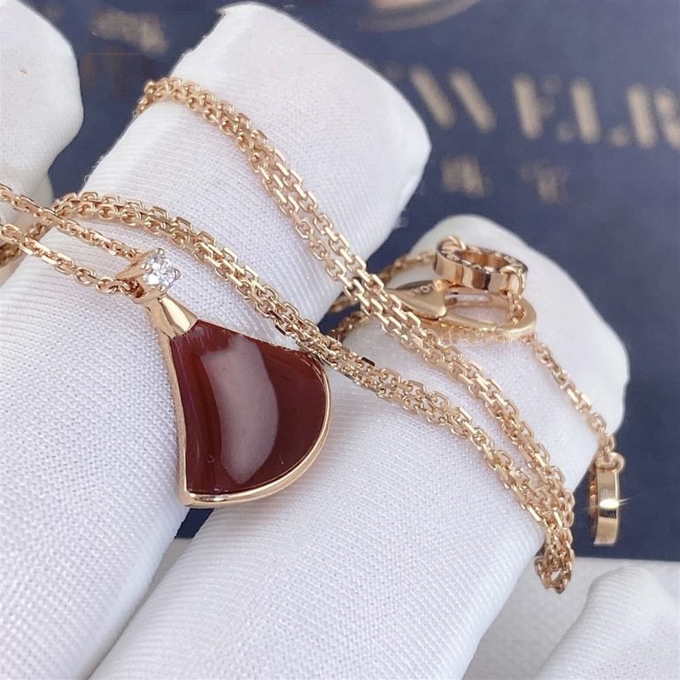 [Vicky]DREAM NECKLACE CARNELIAN 1 DIAMOND