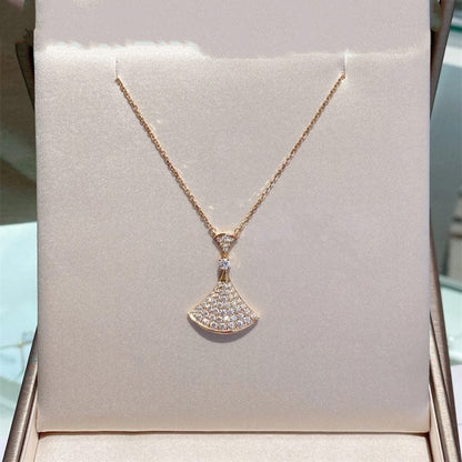 [Vicky]DREAM NECKLACE PINK GOLD FULL DIAMOND