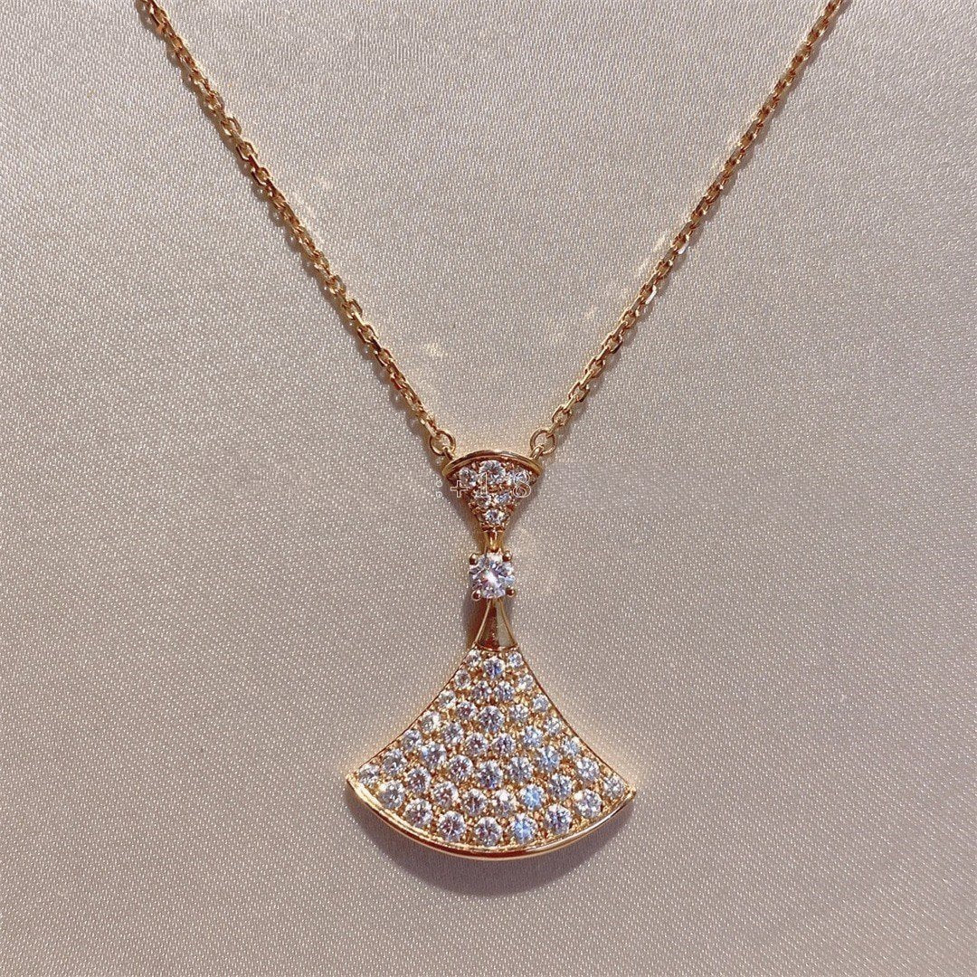 [Vicky]DREAM NECKLACE PINK GOLD FULL DIAMOND