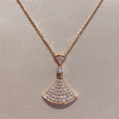 [Vicky]DREAM NECKLACE PINK GOLD FULL DIAMOND