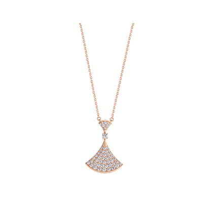 [Vicky]DREAM NECKLACE PINK GOLD FULL DIAMOND