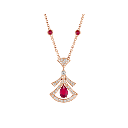 [Vicky]DREAM NECKLACE CARNELIAN DIAMOND PINK GOLD
