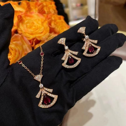 [Vicky]DREAM NECKLACE CARNELIAN DIAMOND PINK GOLD