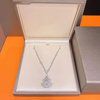 [Vicky]DREAM NECKLACE WHITE DIAMOND SILVER