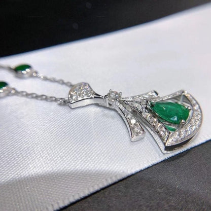[Vicky]DREAM NECKLACE MALACHITE DIAMOND SILVER