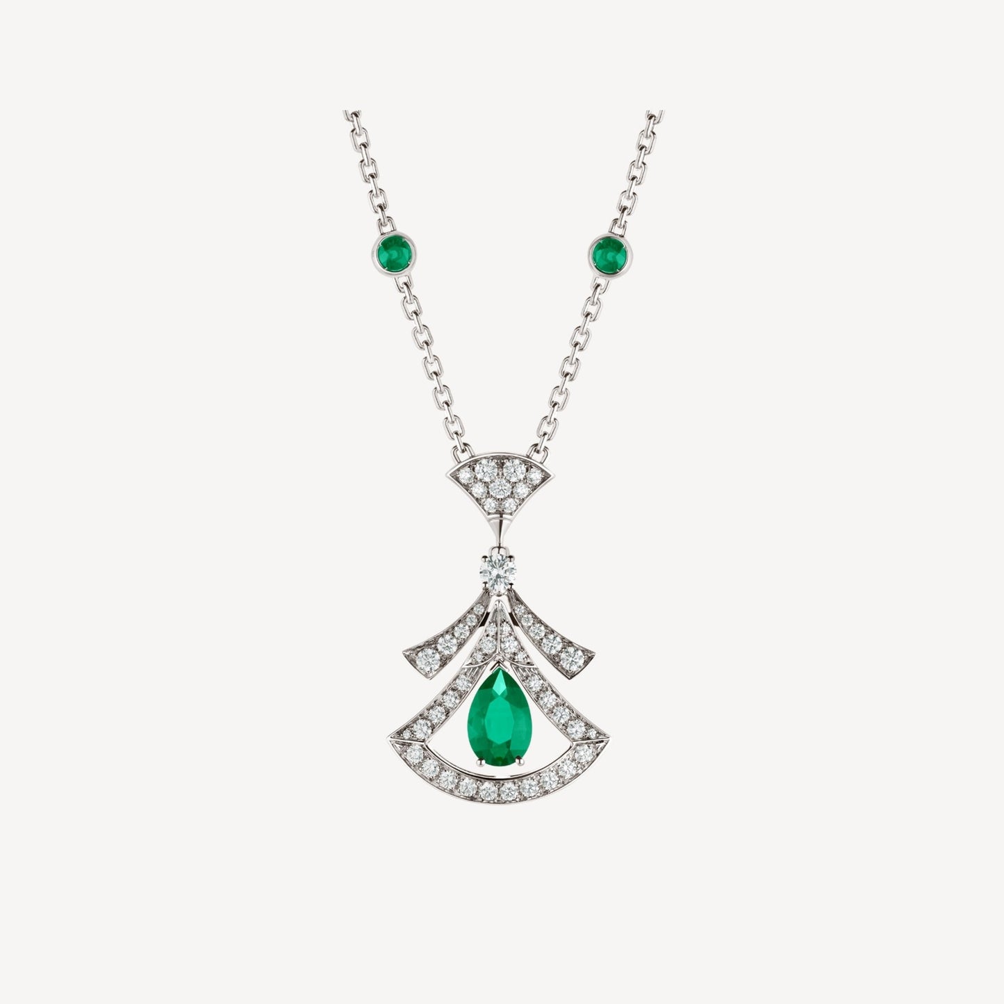 [Vicky]DREAM NECKLACE MALACHITE DIAMOND SILVER