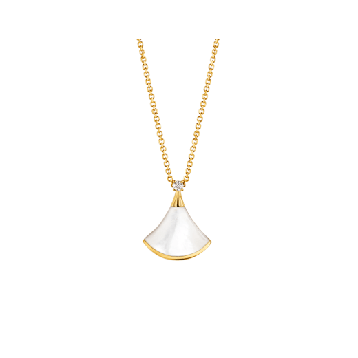 [Vicky]DREAM NECKLACE WHITE MOP GOLD 1 DIAMOND