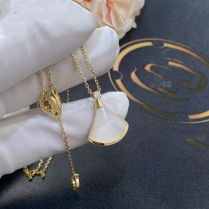 [Vicky]DREAM NECKLACE WHITE MOP GOLD 1 DIAMOND