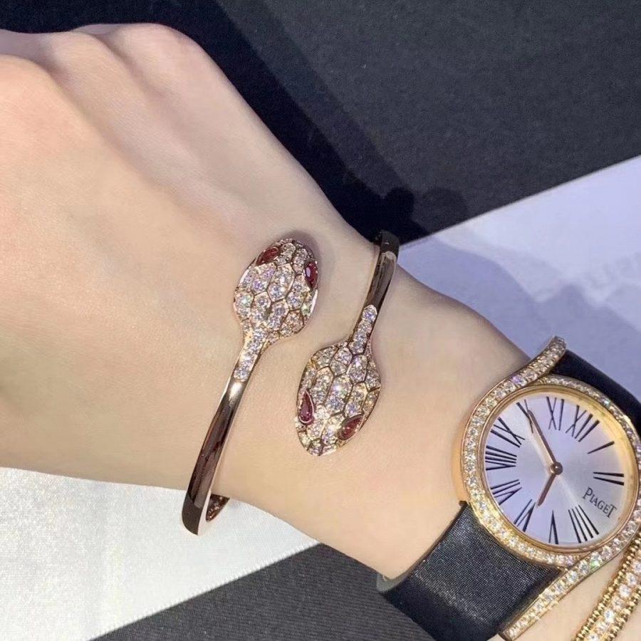 [Vicky]SERPENTI BRACELET PINK GOLD DIAMOND DOUBLE SNAKE