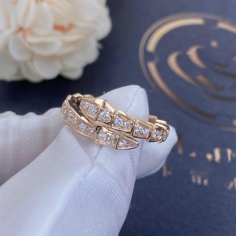 [Vicky]SERPENTI RING ROTGOLD DIAMANT GEPAART 4MM