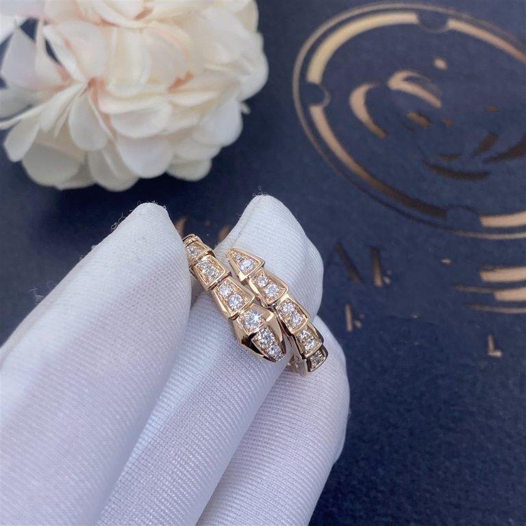 [Vicky]SERPENTI RING ROTGOLD DIAMANT GEPAART 4MM