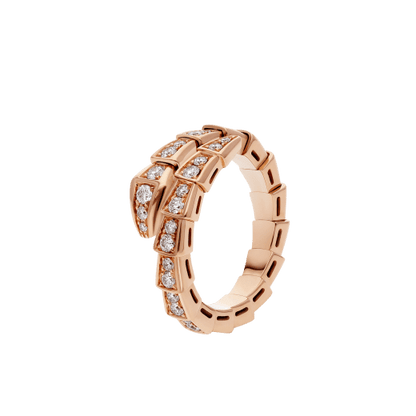 [Vicky]SERPENTI RING ROTGOLD DIAMANT GEPAART 4MM