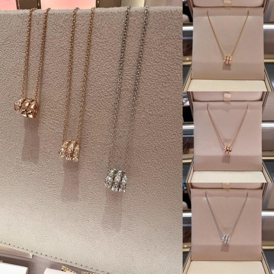 [Vicky]SERPENTI  NECKLACE DOUBLE RING DIAMOND