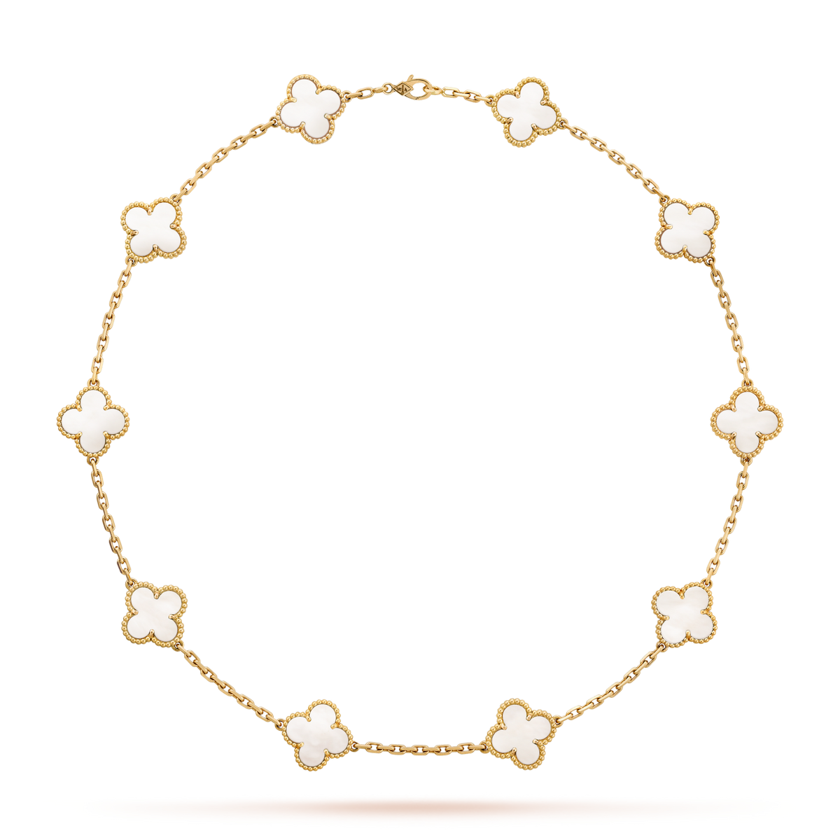 [Royal&Vicky]CLOVER 10 MOTIFS WHITE MOTHER OF PEARL NECKLACE