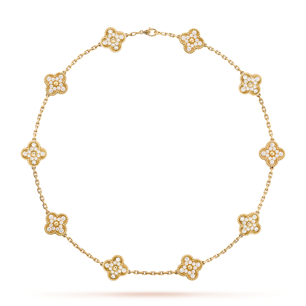 [Royal&Vicky]CLOVER 10 MOTIFS DIAMOND NECKLACE