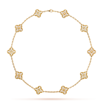 [Royal&Vicky]CLOVER 10 MOTIFS DIAMOND NECKLACE